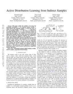 Active Distribution Learning from Indirect Samples