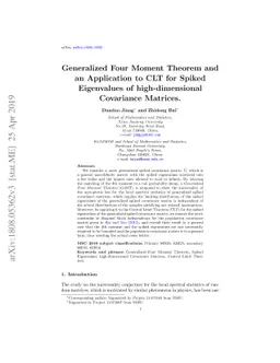 Generalized Four Moment Theorem and an Application to CLT for Spiked
  Eigenvalues of Large-dimensional Covariance Matrices