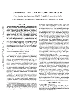 A Pipeline for Lenslet Light Field Quality Enhancement