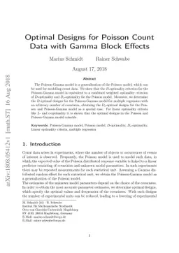 Optimal Designs for Poisson Count Data with Gamma Block Effects