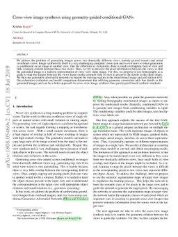 Cross-view image synthesis using geometry-guided conditional GANs