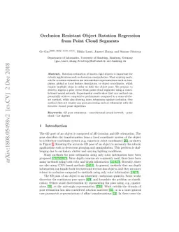Occlusion Resistant Object Rotation Regression from Point Cloud Segments