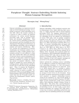 Paraphrase Thought: Sentence Embedding Module Imitating Human Language
  Recognition