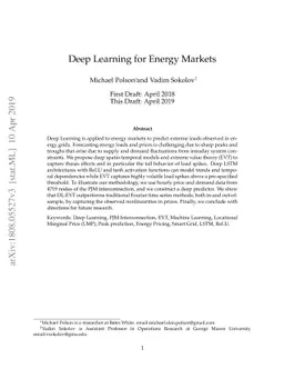 Deep Learning for Energy Markets