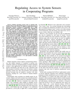 Regulating Access to System Sensors in Cooperating Programs