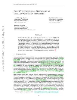 Deep Convolutional Networks as shallow Gaussian Processes