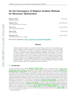 On the Convergence of Adaptive Gradient Methods for Nonconvex
  Optimization