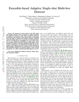 Ensemble-based Adaptive Single-shot Multi-box Detector