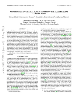 Unsupervised adversarial domain adaptation for acoustic scene
  classification