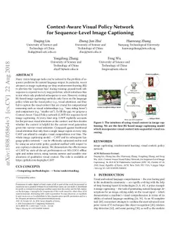 Context-Aware Visual Policy Network for Sequence-Level Image Captioning