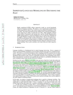 Improved Language Modeling by Decoding the Past