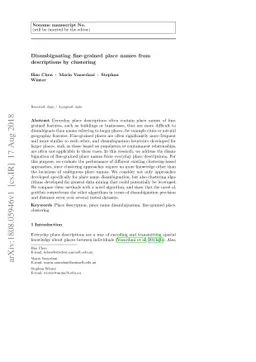 Disambiguating fine-grained place names from descriptions by clustering