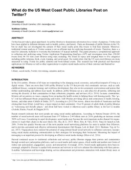 What do the US West Coast Public Libraries Post on Twitter?