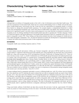 Characterizing Transgender Health Issues in Twitter