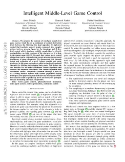 Intelligent Middle-Level Game Control