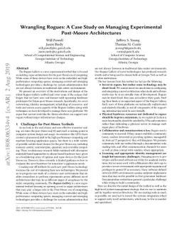 Wrangling Rogues: Managing Experimental Post-Moore Architectures