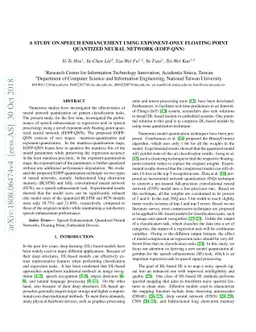 A study on speech enhancement using exponent-only floating point
  quantized neural network (EOFP-QNN)