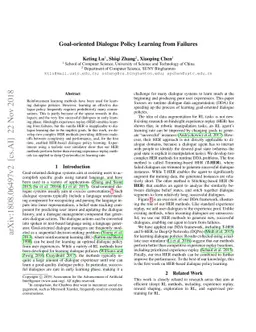 Goal-oriented Dialogue Policy Learning from Failures