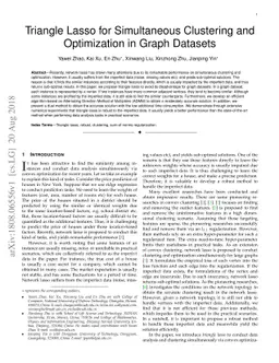 Triangle Lasso for Simultaneous Clustering and Optimization in Graph
  Datasets