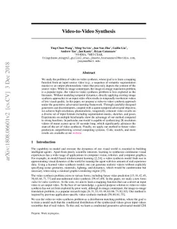 Video-to-Video Synthesis