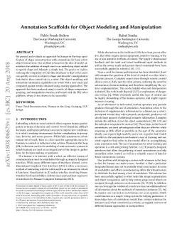 Annotation Scaffolds for Object Modeling and Manipulation