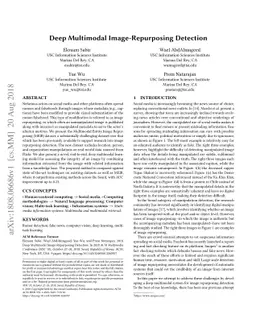 Deep Multimodal Image-Repurposing Detection