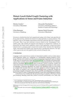 Watset: Local-Global Graph Clustering with Applications in Sense and
  Frame Induction