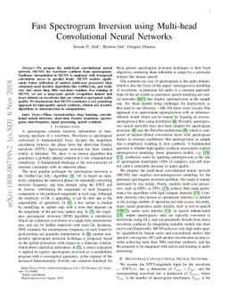 Fast Spectrogram Inversion using Multi-head Convolutional Neural
  Networks