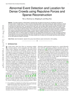 Abnormal Event Detection and Location for Dense Crowds using Repulsive
  Forces and Sparse Reconstruction