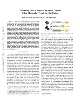 Estimating Metric Poses of Dynamic Objects Using Monocular
  Visual-Inertial Fusion