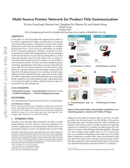 Multi-Source Pointer Network for Product Title Summarization