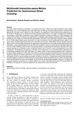 Multimodal Interaction-aware Motion Prediction for Autonomous Street
  Crossing