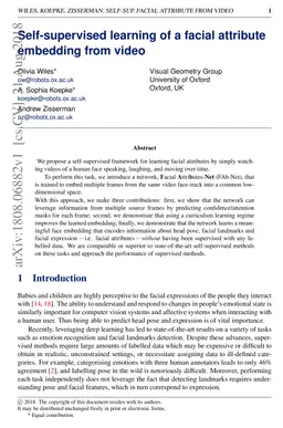 Self-supervised learning of a facial attribute embedding from video