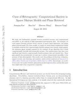 Curse of Heterogeneity: Computational Barriers in Sparse Mixture Models
  and Phase Retrieval