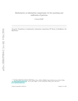 Mathematics as information compression via the matching and unification
  of patterns