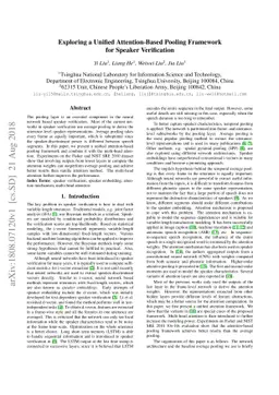 Exploring a Unified Attention-Based Pooling Framework for Speaker
  Verification