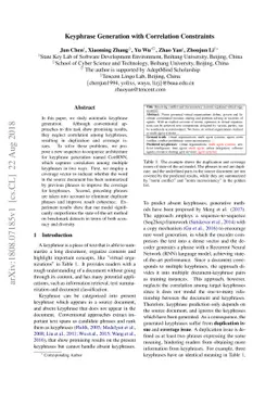 Keyphrase Generation with Correlation Constraints