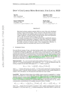 Don't Use Large Mini-Batches, Use Local SGD