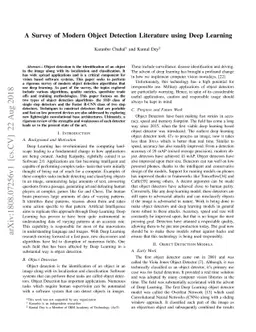 A Survey of Modern Object Detection Literature using Deep Learning
