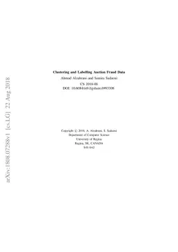 Clustering and Labelling Auction Fraud Data