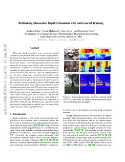 Rethinking Monocular Depth Estimation with Adversarial Training