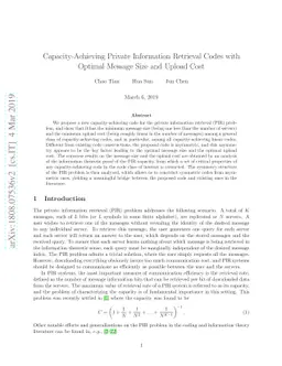 Capacity-Achieving Private Information Retrieval Codes with Optimal
  Message Size and Upload Cost