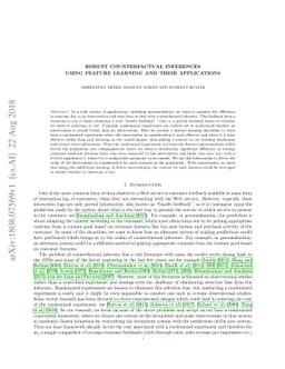 Robust Counterfactual Inferences using Feature Learning and their
  Applications