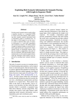 Exploiting Rich Syntactic Information for Semantic Parsing with
  Graph-to-Sequence Model