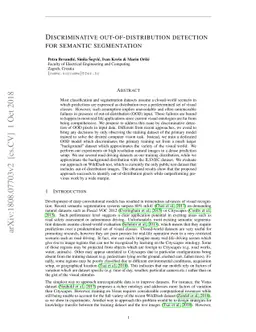 Discriminative out-of-distribution detection for semantic segmentation