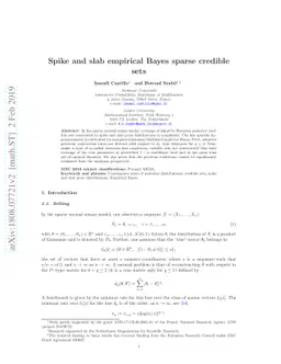 Spike and slab empirical Bayes sparse credible sets