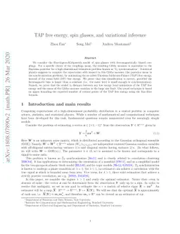 TAP free energy, spin glasses, and variational inference
