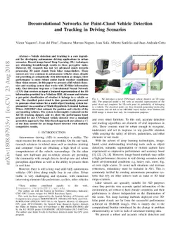 Deconvolutional Networks for Point-Cloud Vehicle Detection and Tracking
  in Driving Scenarios