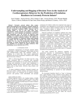 Undersampling and Bagging of Decision Trees in the Analysis of
  Cardiorespiratory Behavior for the Prediction of Extubation Readiness in
  Extremely Preterm Infants