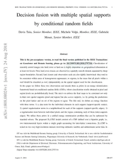 Decision fusion with multiple spatial supports by conditional random
  fields